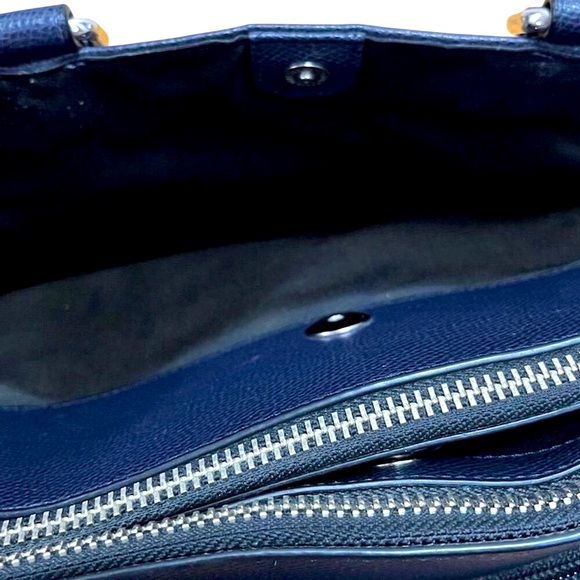 Coach Metropolitan Perry Blue Leather Laptop Bag Large - Picture 12 of 16